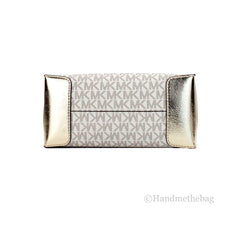 Michael Kors Mercer Medium Pale Gold Messenger Crossbody Bag